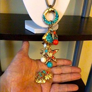 NEW. Coiris. Coral/Turquoise/Gold Set.